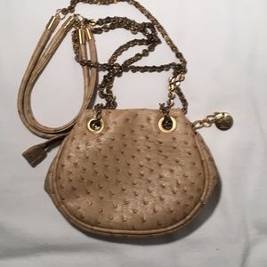 Talbots Ostrich shoulder bag Chain /Leather Straps